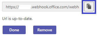 Teams webhook URL